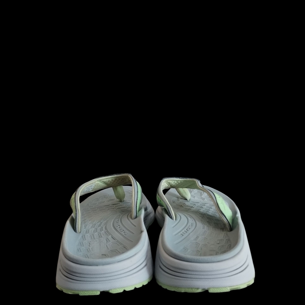 Adidas Lime Green and White Flip Flops - Picture 8 of 12